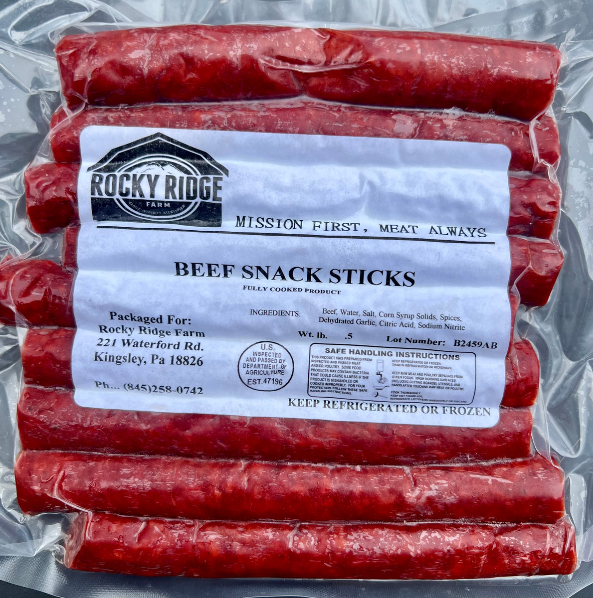 Beef Snack Sticks Rocky Ridge Farms